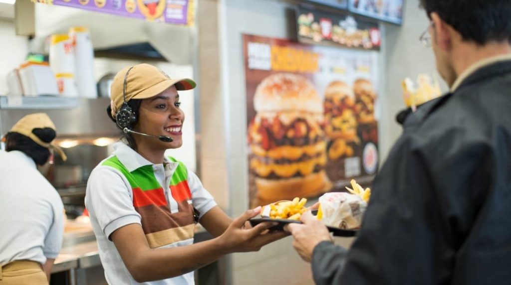 Burger King restaurant crew at work