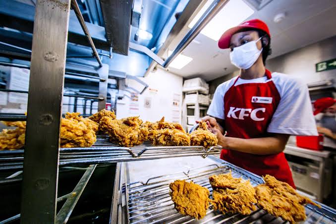 KFC restaurant crew at work